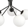 Suspension Design Nova Métal 5 lampes Boules Blanches Style Chic 