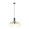 Suspension Design Nova Métal 5 lampes Boules Blanches Style Chic 