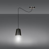 Suspension Design Link Métal une Lampe Cloche Noire/Blanc Style Industriel 