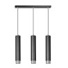 Suspension Design  Kibo Métal 3 lampes Tubes Noires et CHROME Style Moderne 