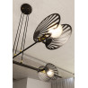 Suspension Design Playa Métal 4 lampes Palmier Noires Style Moderne 