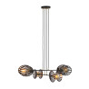 Suspension Design Playa Métal 4 lampes Palmier Noires Style Moderne 