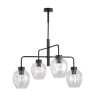 Suspension Design Lukka Métal 4 lampes Déportées Transparentes Style Minimaliste 