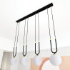 Suspension Design Glam Métal 4 lampes Boules Filiformes Blanches Style Chic 