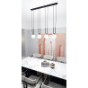 Suspension Design Glam Métal 4 lampes Boules Filiformes Blanches Style Chic 