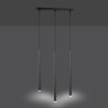 Plafonnier Design  Selter Métal 3 lampes Tubes Noires Style Minimaliste 