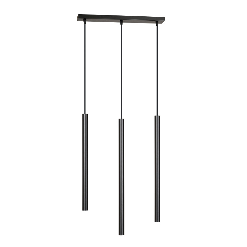 Plafonnier Design  Selter Métal 3 lampes Tubes Noires Style Minimaliste 