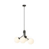 Suspension Design Nova Métal 4 lampes Boules Blanches Style Chic 