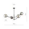 Plafonnier Design Hunter Métal 4 lampes Boules Argentées Style Chic 