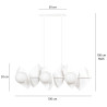 Suspension Design  Drifton Métal 6 lampes Boules Géométriques Blanches Style Moderne 