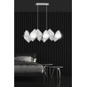 Suspension Design  Drifton Métal 6 lampes Boules Géométriques Blanches Style Moderne 