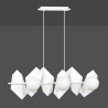 Suspension Design  Drifton Métal 6 lampes Boules Géométriques Blanches Style Moderne 