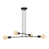 Suspension Design Multipo Métal  4 lampes Boules Noires Style Chic 