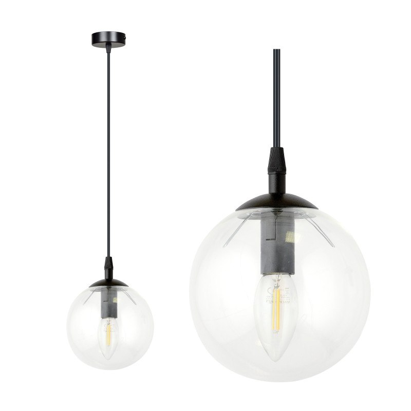 Suspension Design Cosmo Métal une Lampe Boule Transparente Style Chic 