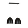 Suspension Design Ystad Métal 2 lampes Cloches Noires et Blanches Style Moderne