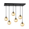 Suspension Design  Cosmo Métal 6 lampes Boules Ambrées Style Chic 