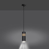 Suspension Design Akari Métal et Bois une Lampe Tube Noire Style Moderne 