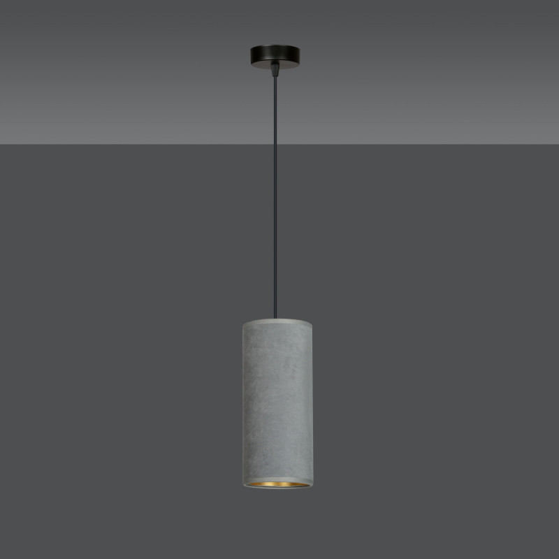 Suspension Design Bente Tissu une Lampe Tube Grise Style Vintage 