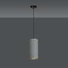 Suspension Design Bente Tissu une Lampe Tube Grise Style Vintage 