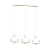 Suspension Design  Tuniso Métal et Bois 3 lampes Blanches Style Scandinave 