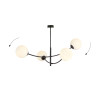 Plafonnier Design Hunter Métal 4 lampes Boules Blanches Style Chic 