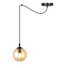 Suspension Design Gigi Métal une Lampe Boule Ambrée Style Chic 