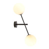 Applique Murale Design Linear Métal et Verre 2 lampes Boules Blanches Style Chic 