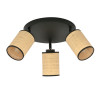 Plafonnier Design Yoga Métal 3 lampes Marrons Style Scandinave 