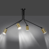 Plafonnier Design Verno Métal 4 lampes Tubes Noires Style Minimaliste 