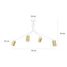 Plafonnier Design Verno Métal 4 lampes Tubes Blanches Style Minimaliste 