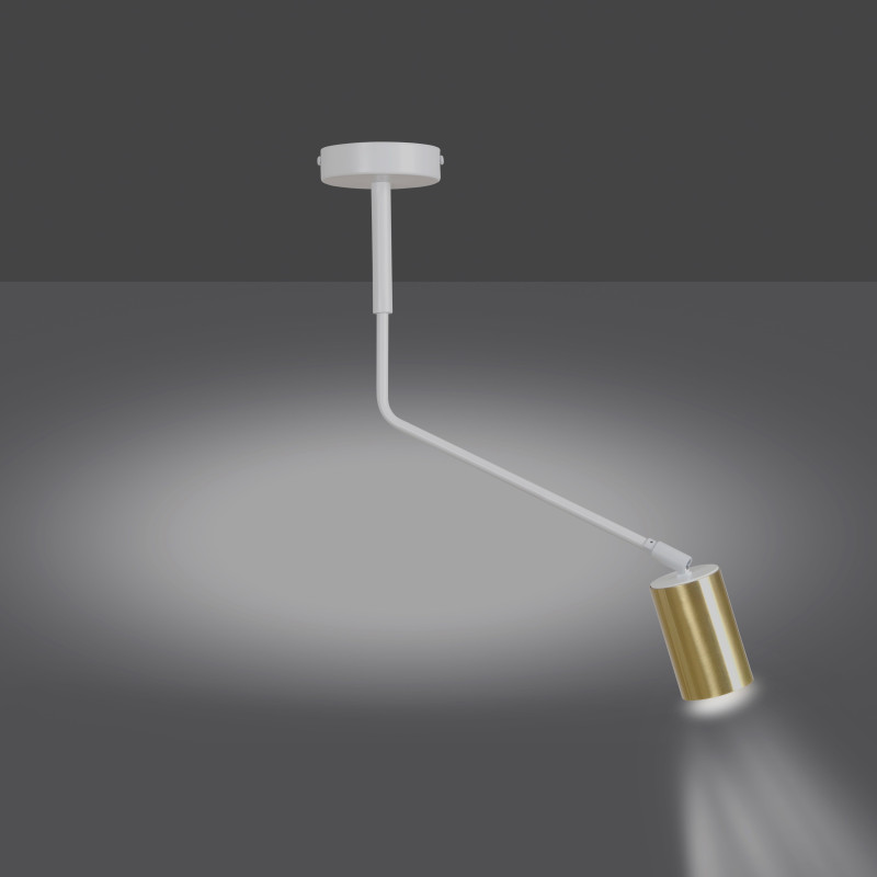 Plafonnier Design Verno Métal une Lampe Tube Blanc Style Minimaliste 