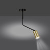 Plafonnier Design Verno Métal une Lampe Tube Noire Style Minimaliste 