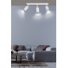 Plafonnier Design Hiro Métal 3 lampes Tubes Spots Blanches et CHROME Style Moderne 