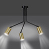 Plafonnier Design Verno Métal 3 lampes Tubes Noires Style Minimaliste 