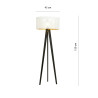 Lampe Sur Pied Design Aston Bois une Lampe Ronde Blanc Noire et Dorée Style Chic 