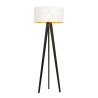 Lampe Sur Pied Design Aston Bois une Lampe Ronde Blanc Noire et Dorée Style Chic 