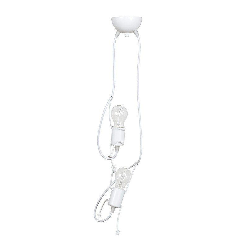 Lampe suspendue enfant BOBI 2 BLANC 2xE27 - blanc 