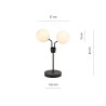 Lampe de Bureau Nova Métal 2 lampes Boules Blanches Style Chic 