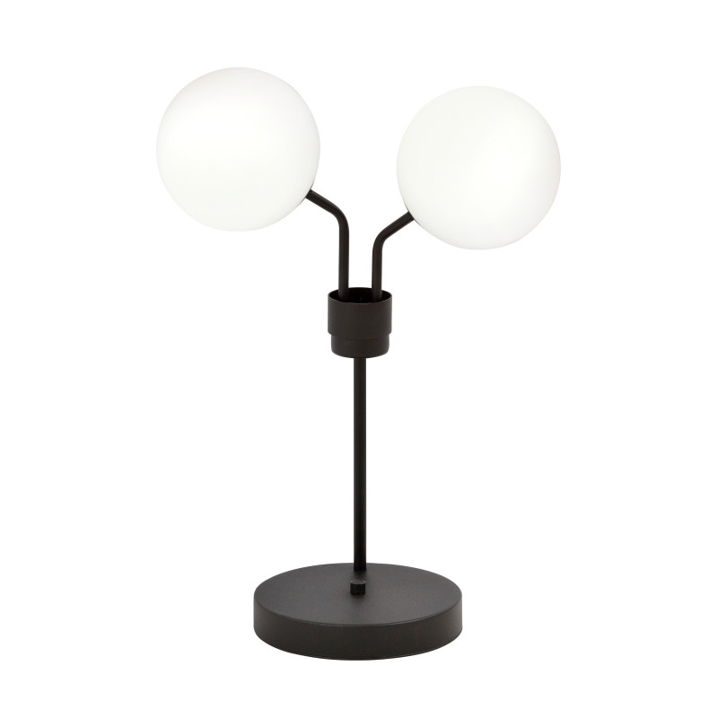 Lampe de Bureau Nova Métal 2 lampes Boules Blanches Style Chic 