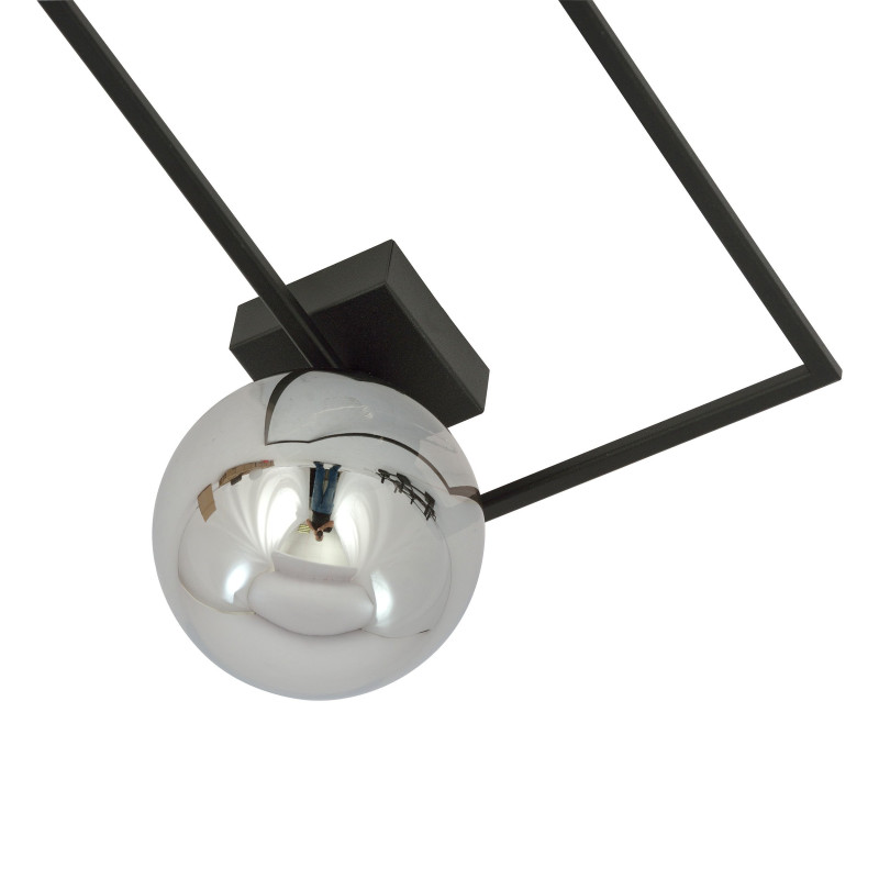 Plafonnier Design Imago Métal une Lampe Boule Argentée Style Industriel 