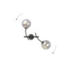 Applique Murale Design Hunter Métal 2 lampes Boules Argentées Style Chic 