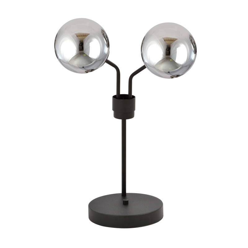 Lampe de Bureau Nova Métal 2 lampes Boules Argentées Style Chic 