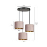 Suspension Design Hilde Métal 3 lampes Cylindres Roses Style Moderne 