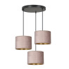 Suspension Design Hilde Métal 3 lampes Cylindres Roses Style Moderne 