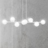 Suspension Design  Rossi Métal 8 lampes Boules Transparentes Style Chic 