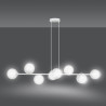 Suspension Design  Rossi Métal 8 lampes Boules Transparentes Style Chic 