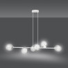 Suspension Design  Rossi Métal 6 lampes Boules Argentées Style Chic 