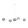 Suspension Design  Rossi Métal 6 lampes Boules Argentées Style Chic 