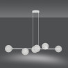 Suspension Design  Rossi Métal 6 lampes Boules Argentées Style Chic 