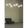 Suspension Design  Rossi Métal 8 lampes Boules Transparentes Style Chic 